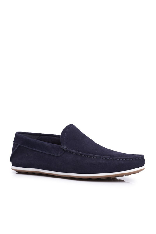 Men's GOE Navy Blue Nubuck Moccasins FF1N3059