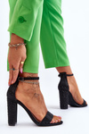 Women's High Heel Sandals With Zircons Black Idealistic