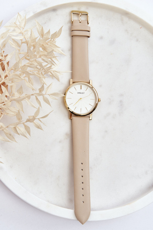 Zegarek Damski Złota Koperta Ernest Beżowy Vega