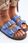 Women's Slippers On Cork Sole Blue Cortina