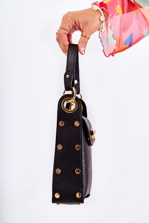 Small Women's Handbag With Ornament Black Ellies