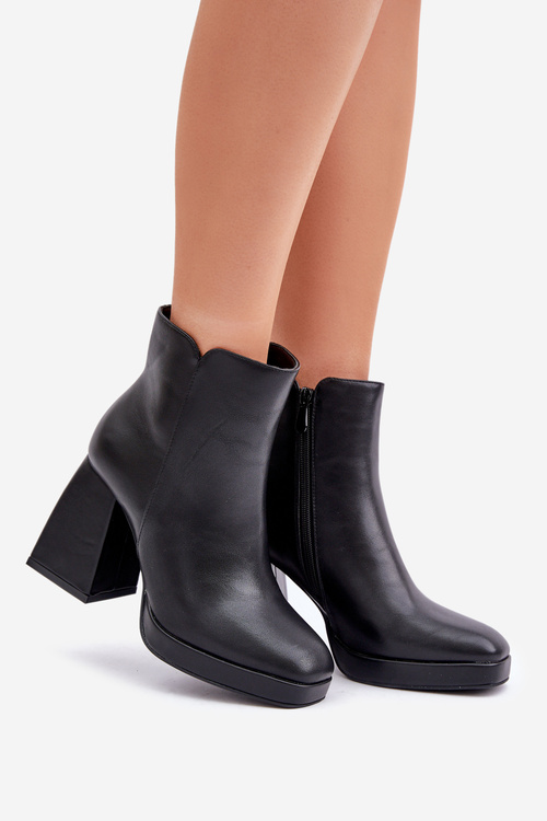 High Heeled Boots Eco Leather Black Selarae