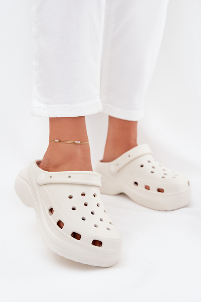 Women's Foam Platform Slippers White Elisra