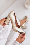 Leather pumps Lewski 3117 gold