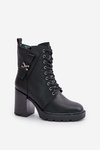 Insulated Heeled Boots With Gold Detail Black Ivarisse