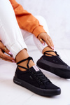 Tenisówki Damskie Wiązane Czarne Cross Jeans JJ2R4039C 
