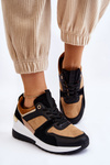 Classic Wedge Sneakers Beige and Black Collide