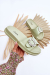 Women's Platform Slippers With Decoration Green Beneca