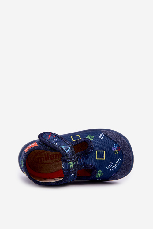 Kids Slippers Milami Elastic With Velcro Navy Ambette