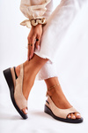 Women's Suede Buckle Sandals Beige Camille