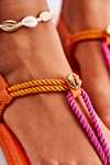 Women's Sandals Flip Flops With A Shell Orange Candell