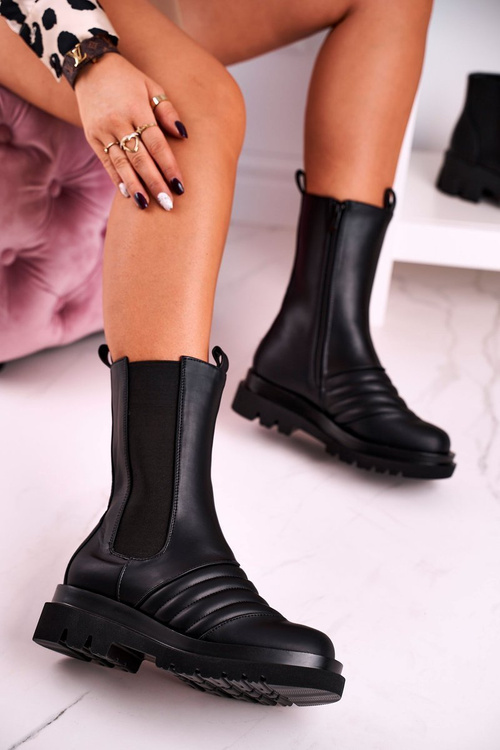 Chelsea Boots On A Platform Black Evelina
