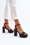 Black Jeans Sandals with Heel Acrana
