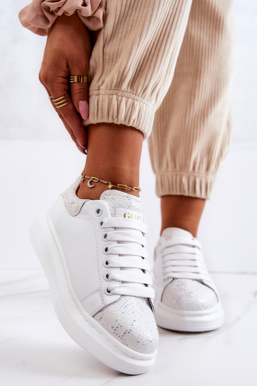 Buty Sportowe Sneakersy Damskie Białe GOE JJ2N4053