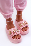 Women's Foam Slides With Decorations On Thick Sole Pink Bremavia
