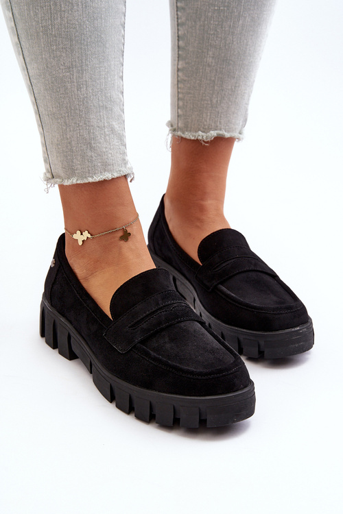 Women's Eco-Suede Moccasins Black Seravisa