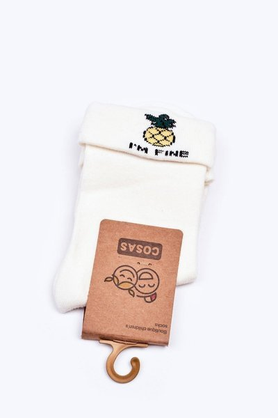 Children's Cotton Socks With Pineaple COSAS White