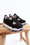 Children's Leather Sports Shoes Black and navy blue Marisa