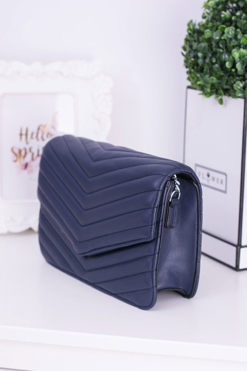 Classic Quilted Navy Blue Handbag