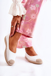 Classic Women's Leather Espadrilles White Calabria