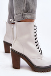 Women's White Lace-up Ankle Boots Arove