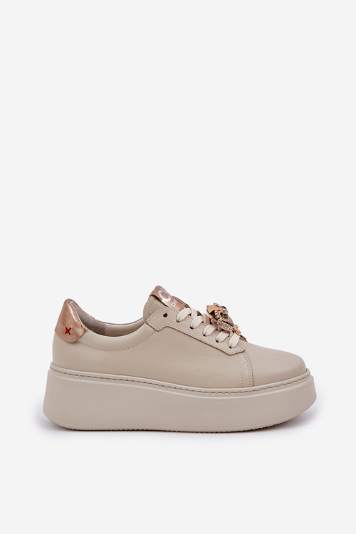 Ladies Leather Sneakers CheBello 4411 Light Beige