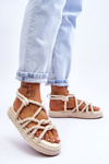 Women's Fashionable Braided Sandals Light beige Tiffanie