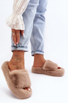 Women's Furry Slippers Beige Biella
