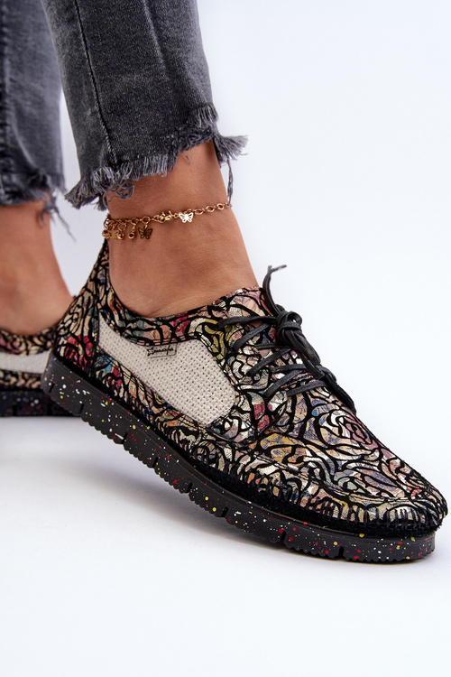 Patterned Women's Loafers Maciejka 06347-01 Black