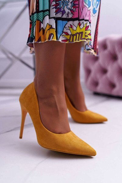 Women's Suede Yellow Yanna Stilettos