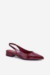 Lacquered Ballerinas On Low Heel Burgundy Testori