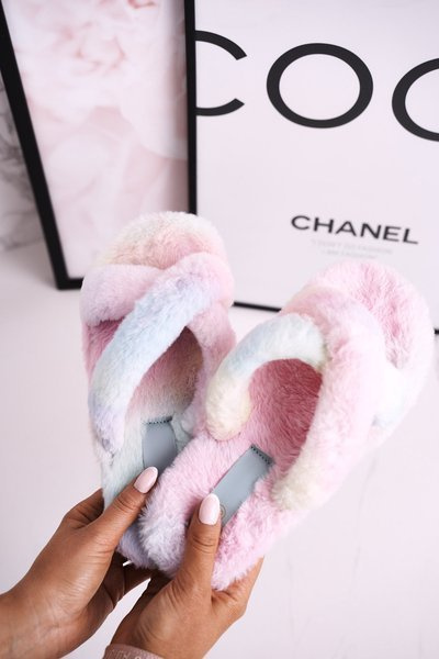 Women's Furry Slippers Multicolour Cozy Time