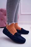 Women's Suede Moccasins Navy Blue S.Barski Gustoben