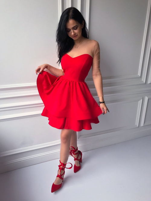 Women's Stiletto Tiered Red Demmi pumps