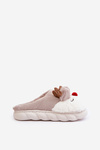 Furry Slippers For Women With Reindeer Motif Beige Wistira