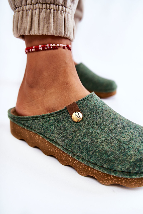 Papcie Klapki Domowe Profilaktyczne Zielone Inblu DK-08-007