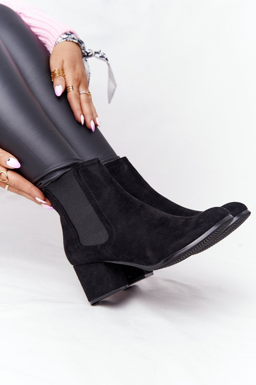 Women's Insulated Chelsea Boots On A Block Heel Black Juliette