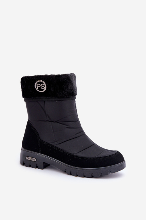 Women's Fashionable insulated snow boots Progress PROGJ-21-13 Black