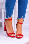 Lu Boo Suede Red Ripley Stiletto Sandals