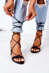 Lace-up High Heel Sandals Black Catwalk