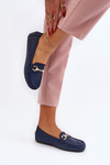 Women's Classic Eco Leather Moccasins Navy Demese
