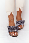 Slippers On The Cork Sole With Plaid Bow Amara
