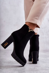 Women's Boots On High Heel With Decoration Black Teruko