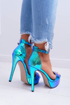 Women's Platform Stiletto Sandals Petrol Blue ShakeIt