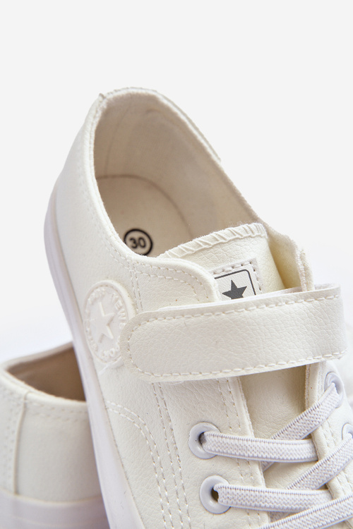 Leather Kids' Sneakers with Velcro White Delmara