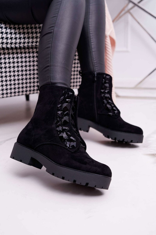 Women's Boots Warm Suede Black Gerta