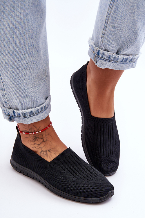 Women's Slip-On Sneakers Black Lento