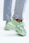 Women's sneakers on a chunky sole green Windamella