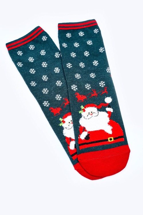 Women's Christmas Santa Claus Socks COSAS Green