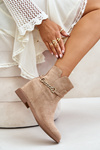Womens Ankle Boots With Hidden Wedge Made Of Eco Suede Beige Ofcorna